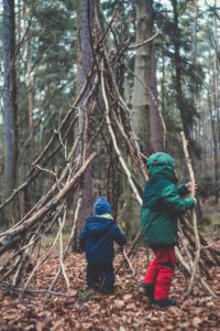 two children playing outdoors